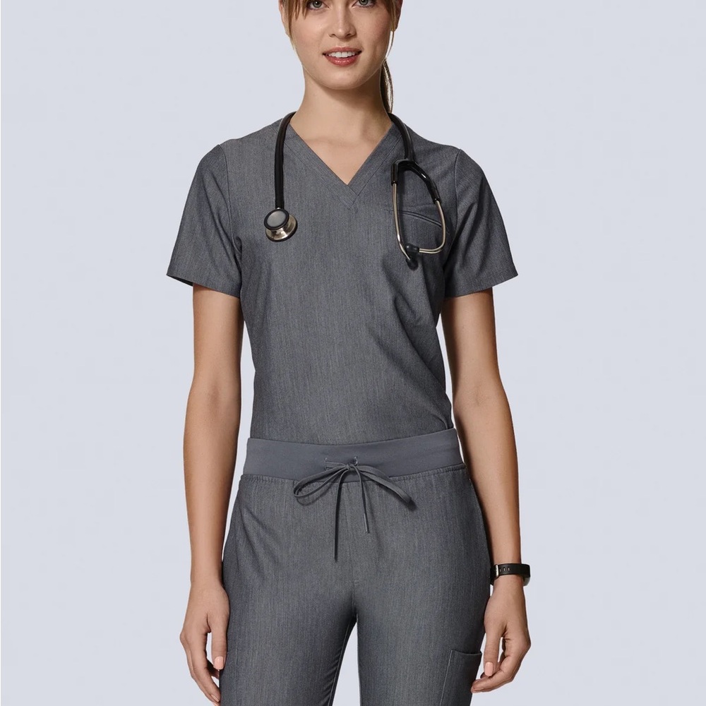 Mandala one pocket scrub top gray